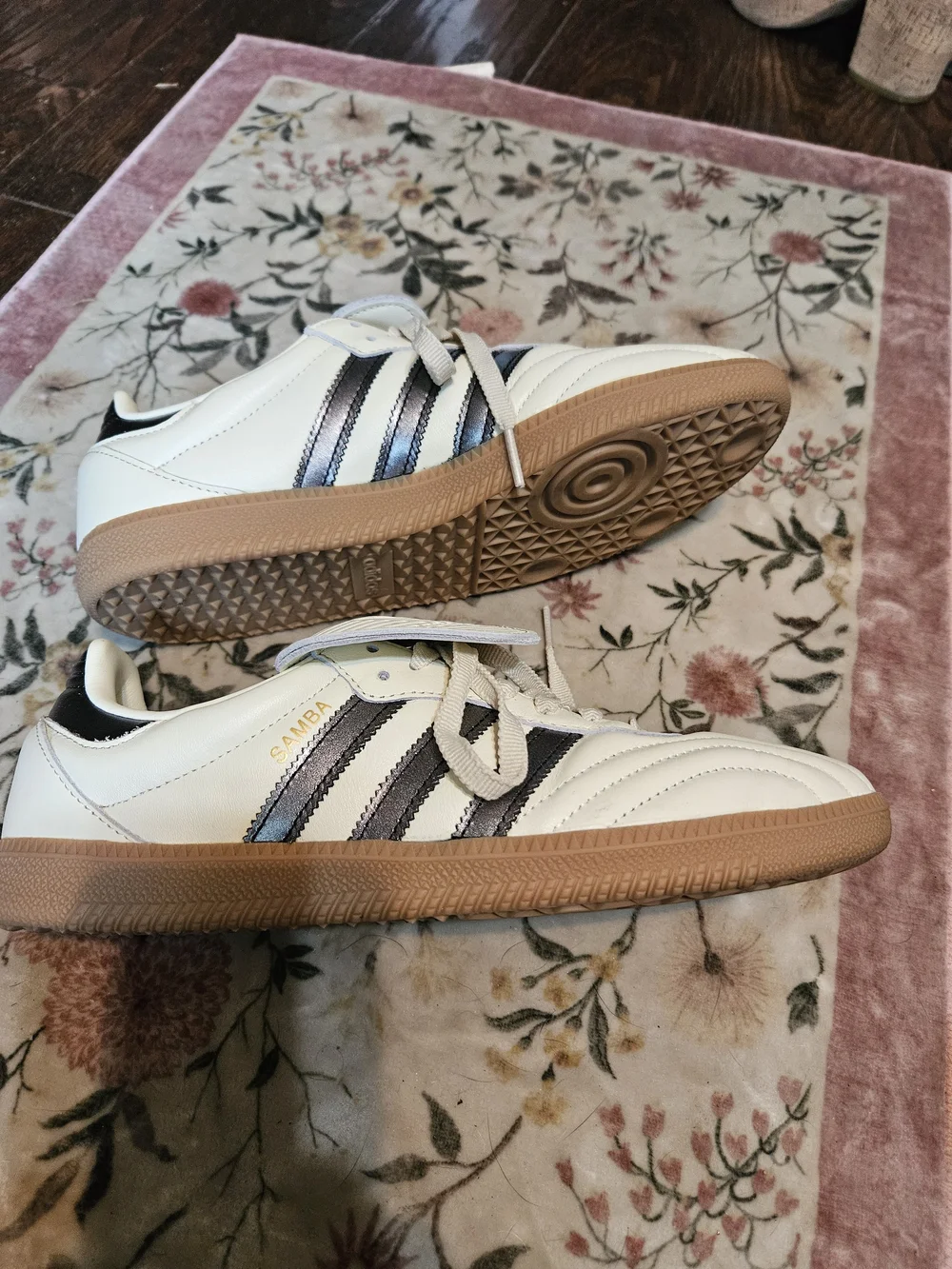 Adidas Samba Classic Sneakers in White with Gum Sole